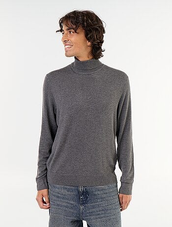 Camisola de gola alta lisa em malha fina