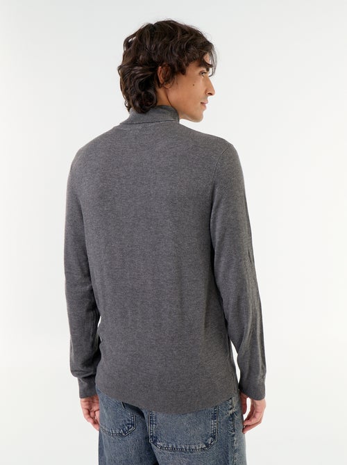 Camisola de gola alta lisa em malha fina - Kiabi