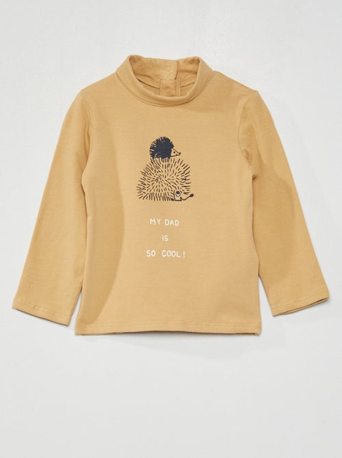Camisola de gola alta lisa estampado fantasia - Kiabi