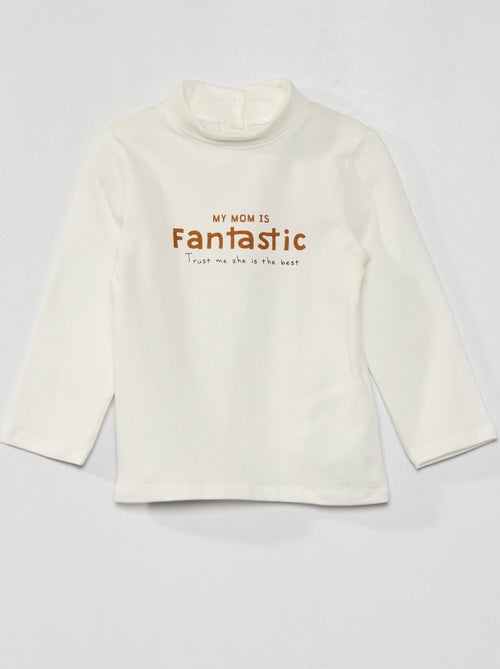Camisola de gola alta lisa estampado fantasia - Kiabi