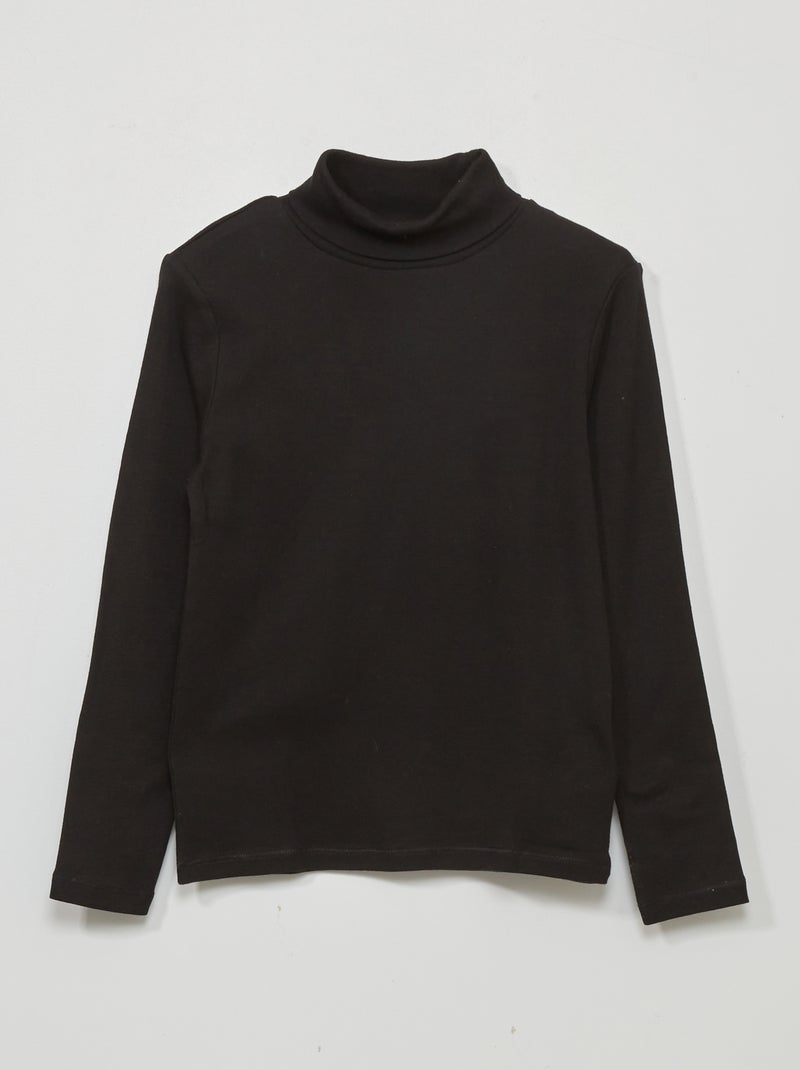Camisola de gola alta lisa Preto - Kiabi