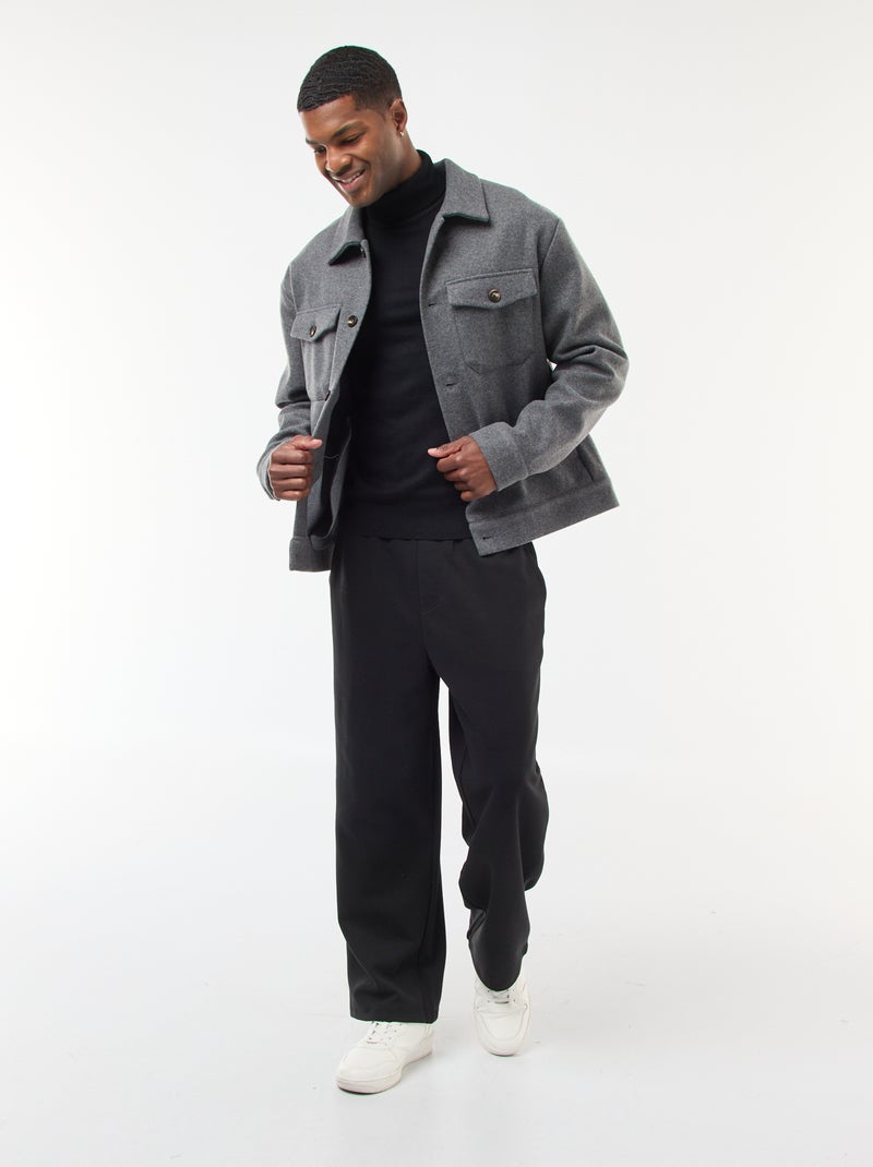 Camisola de gola alta lisa Preto - Kiabi