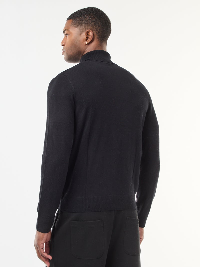 Camisola de gola alta lisa Preto - Kiabi