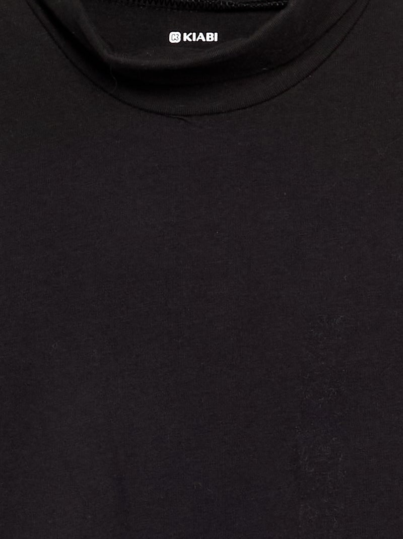 Camisola de gola alta lisa Preto - Kiabi
