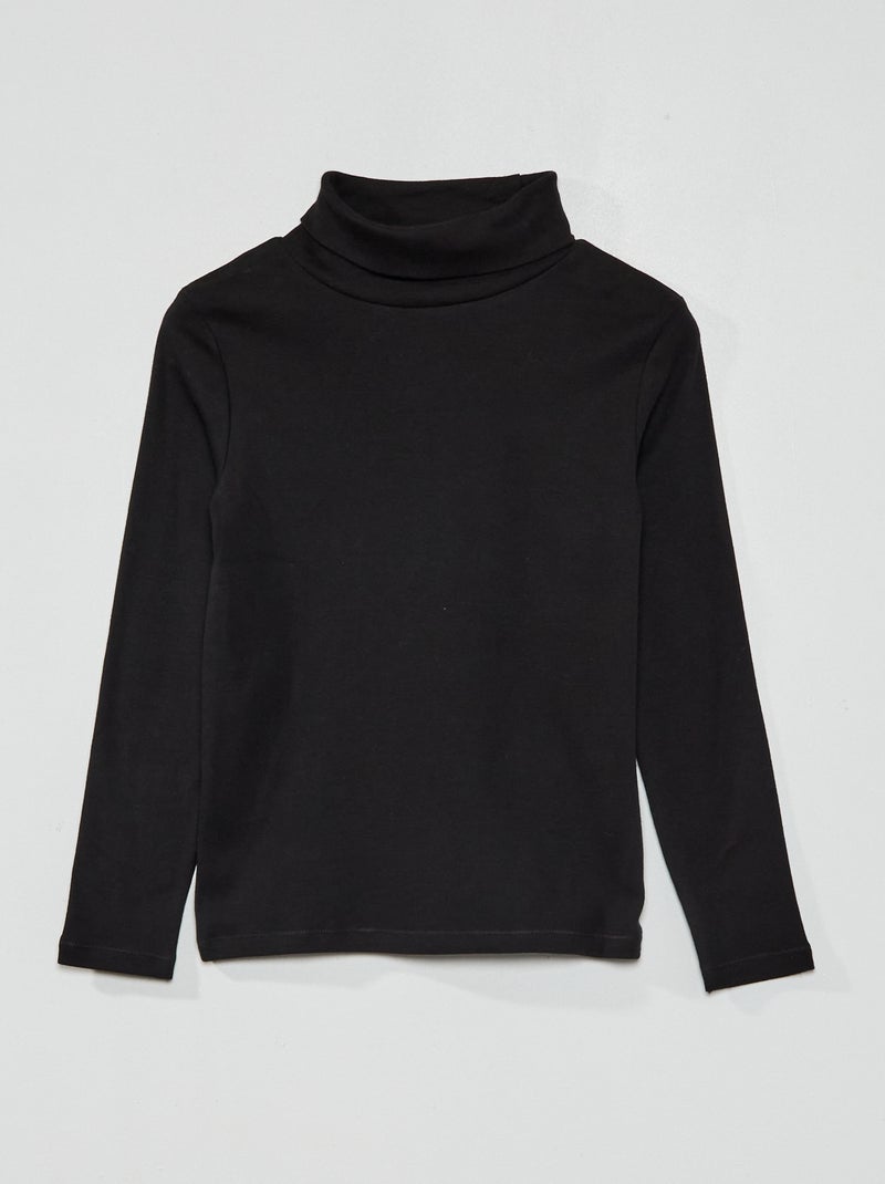 Camisola de gola alta lisa Preto - Kiabi