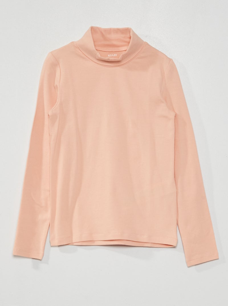 Camisola de gola alta lisa ROSA - Kiabi