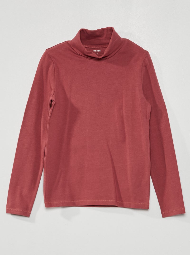 Camisola de gola alta lisa ROSA - Kiabi