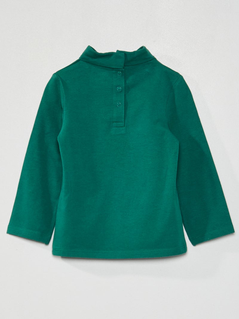 Camisola de gola alta lisa VERDE - Kiabi