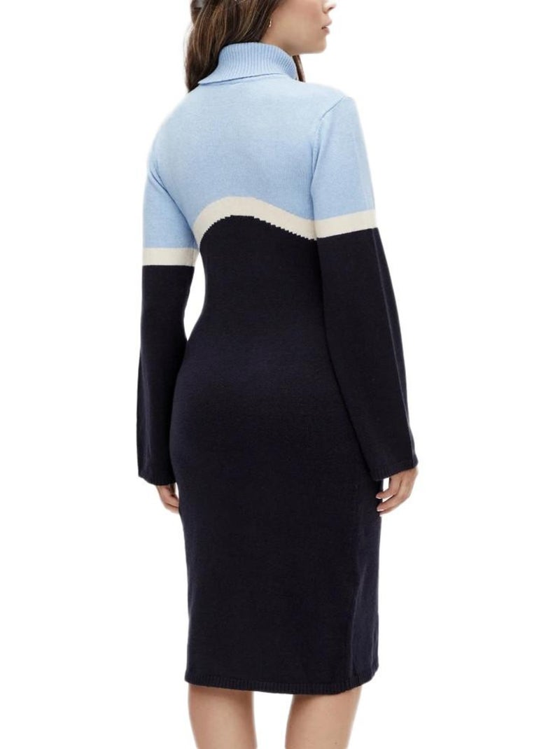 Camisola de Gola Alta Mamalicious para Mulher Azul/Preta Preto - Kiabi