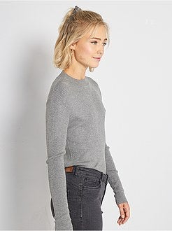 Camisola de gola alta nervurada - Kiabi