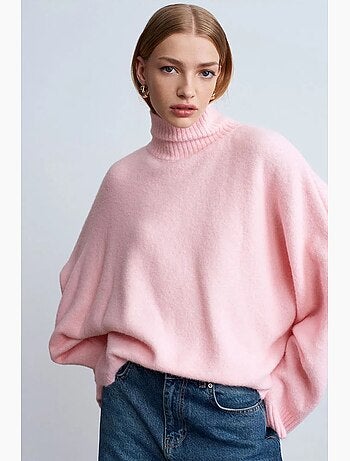 Camisola de gola alta oversize canelada dilvin