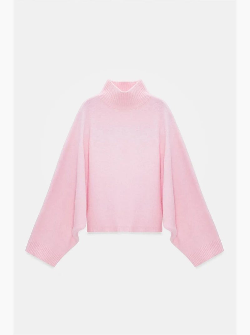Camisola de gola alta oversize canelada dilvin Rosa-claro - Kiabi