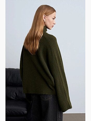 Camisola de gola alta oversize canelada