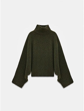 Camisola de gola alta oversize canelada