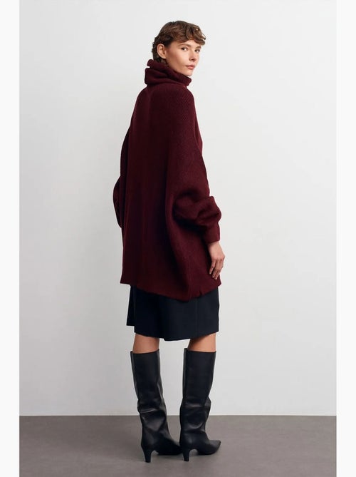 Camisola de gola alta oversized canelada dilvin - Kiabi Camisola de gola alta oversized canelada dilvin - Kiabi