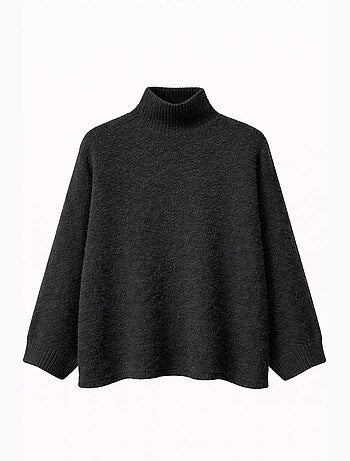 Camisola de gola alta oversized canelada mixray