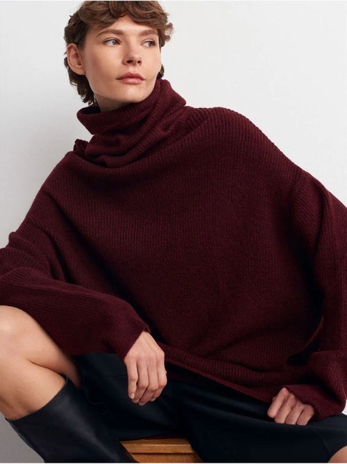 Camisola de gola alta oversized canelada - Kiabi Camisola de gola alta oversized canelada - Kiabi