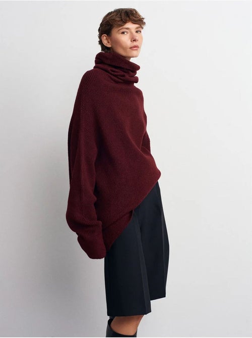 Camisola de gola alta oversized canelada - Kiabi Camisola de gola alta oversized canelada - Kiabi