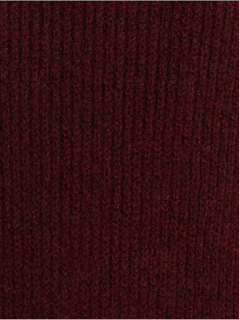 Camisola de gola alta oversized canelada Vermelho bordô - Kiabi
