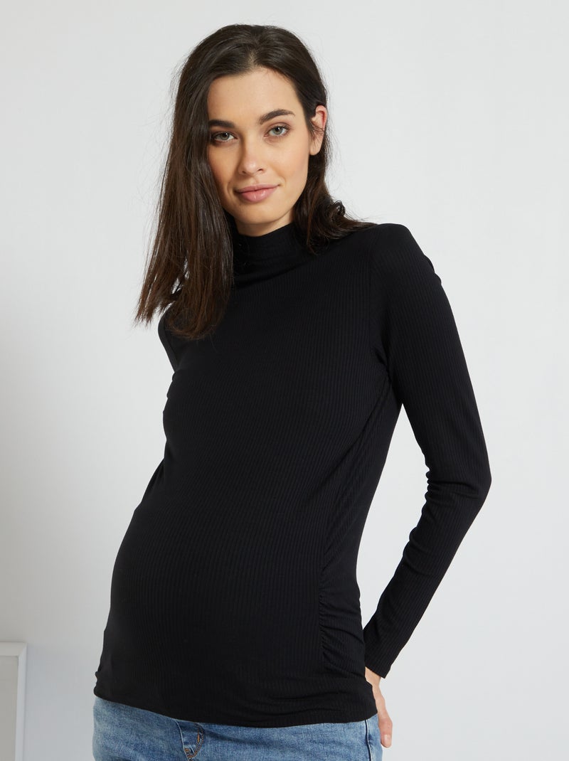 Camisola de gola alta Preto - Kiabi