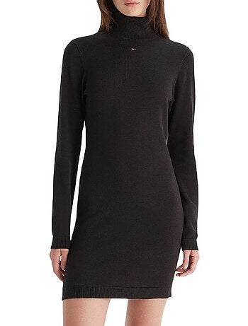 Camisola de gola alta tommy hilfiger tjw ess preta para mulher