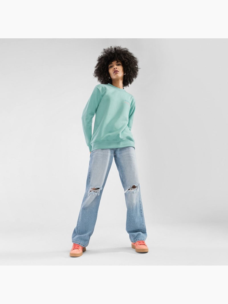 Camisola de gola arredondada para mulher Verde - Kiabi