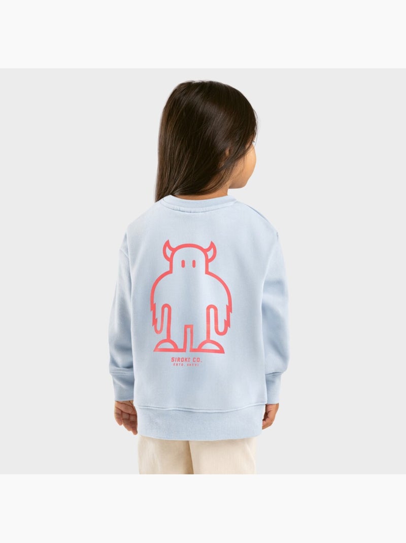 Camisola de gola arredondada para rapariga Azul - Kiabi