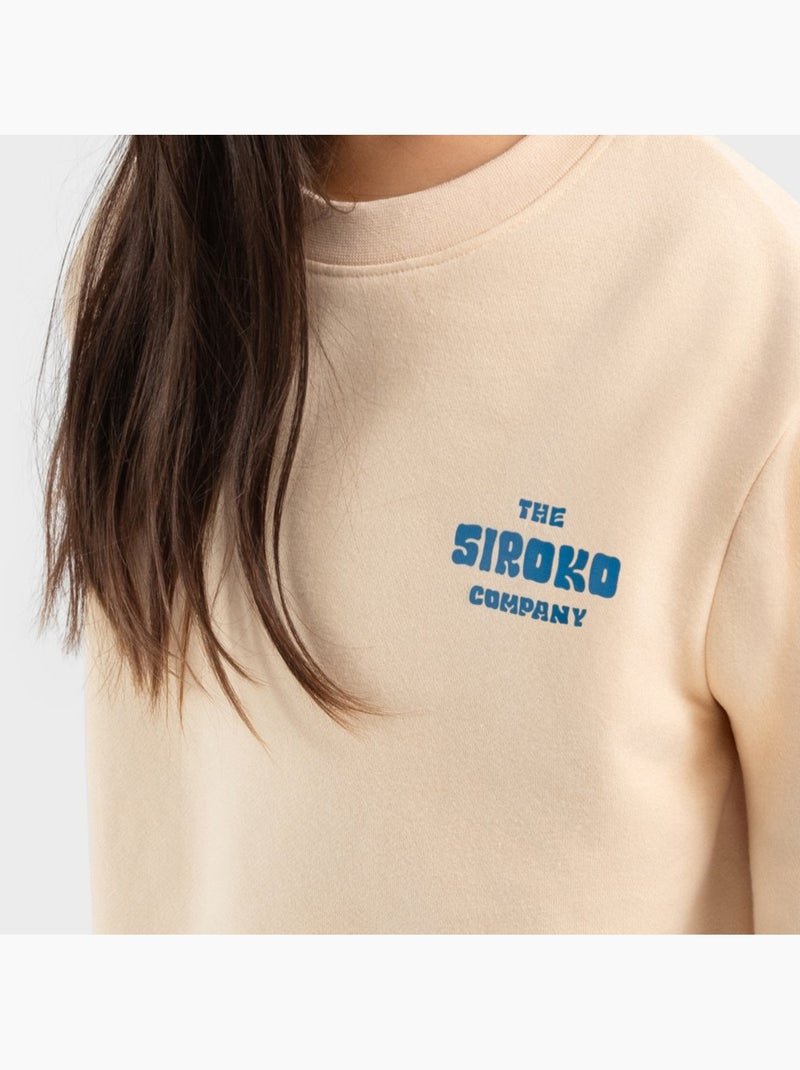 Camisola de gola arredondada para rapariga Bege - Kiabi