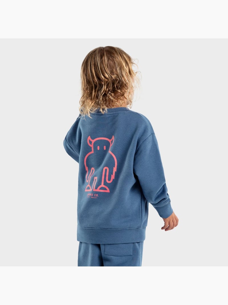 Camisola de gola arredondada para rapaz Azul - Kiabi