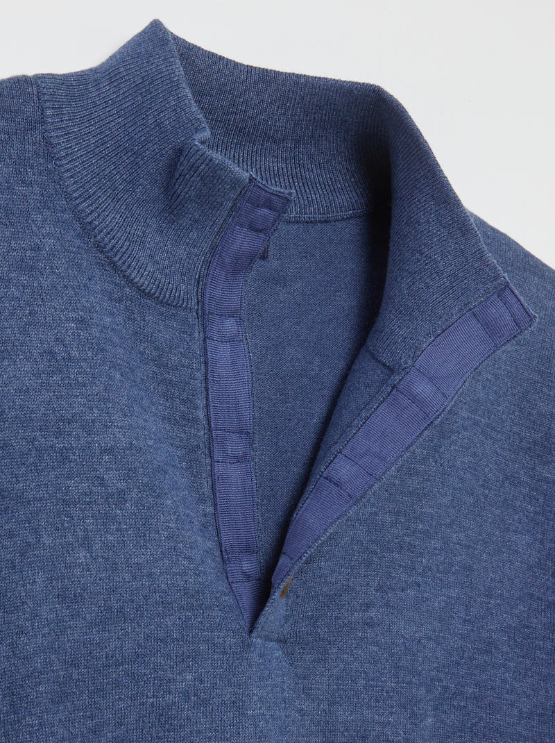 Camisola de gola de camionista marinheira - coleção fácil de vestir AZUL - Kiabi