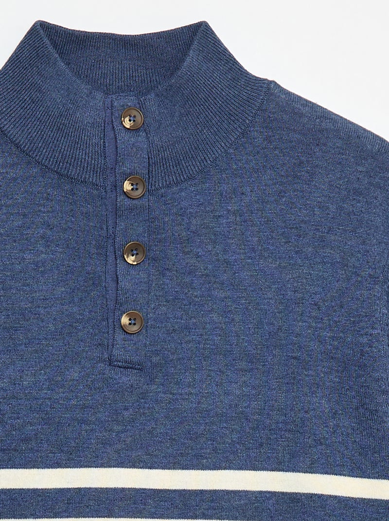 Camisola de gola de camionista marinheira - coleção fácil de vestir AZUL - Kiabi