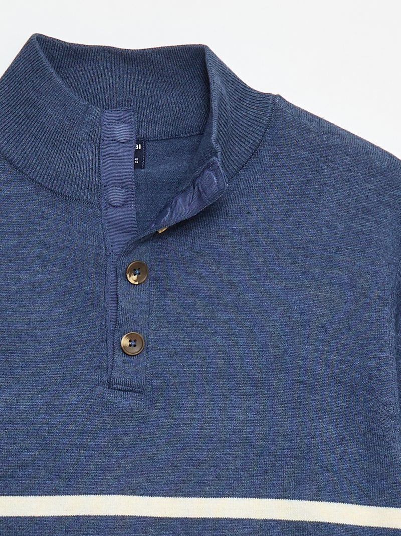 Camisola de gola de camionista marinheira - coleção fácil de vestir AZUL - Kiabi