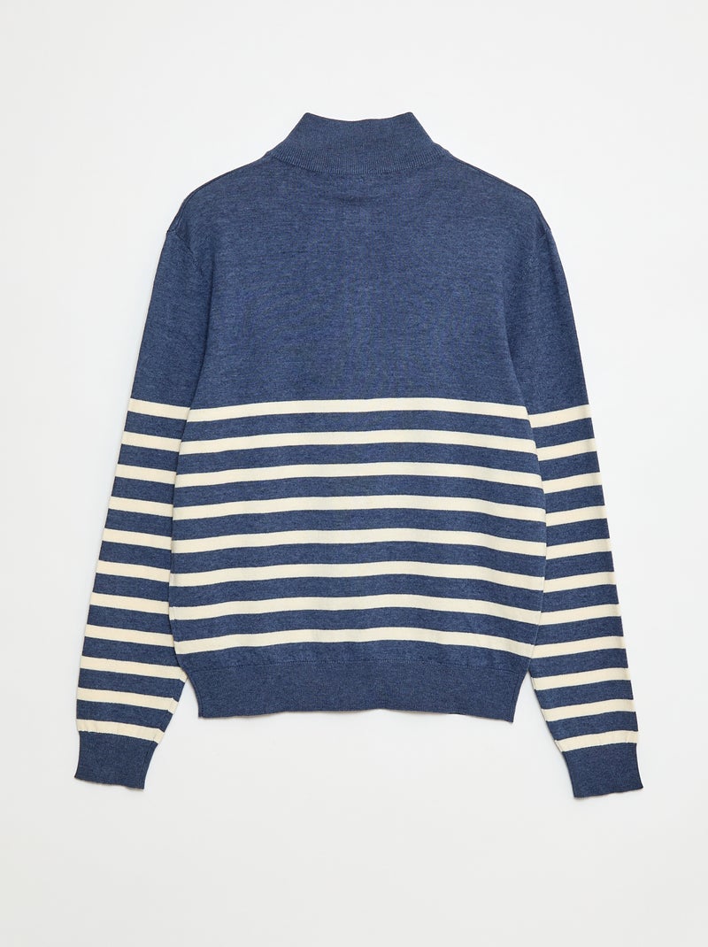 Camisola de gola de camionista marinheira - coleção fácil de vestir AZUL - Kiabi
