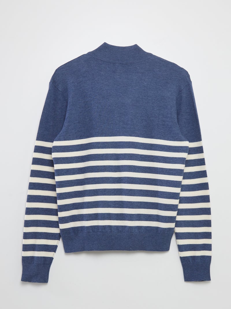 Camisola de gola de camionista marinheira - coleção fácil de vestir AZUL - Kiabi