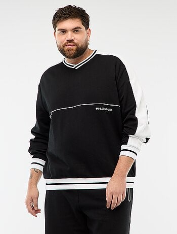 Camisola de Gola em V em French Terry