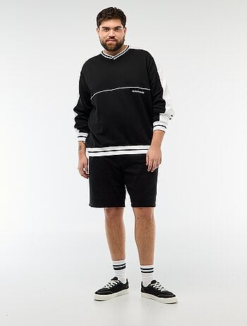 Camisola de Gola em V em French Terry