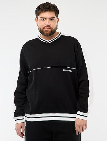 Camisola de Gola em V em French Terry