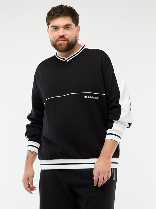 Camisola de Gola em V em French Terry - Kiabi