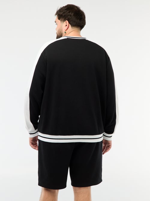 Camisola de Gola em V em French Terry - Kiabi