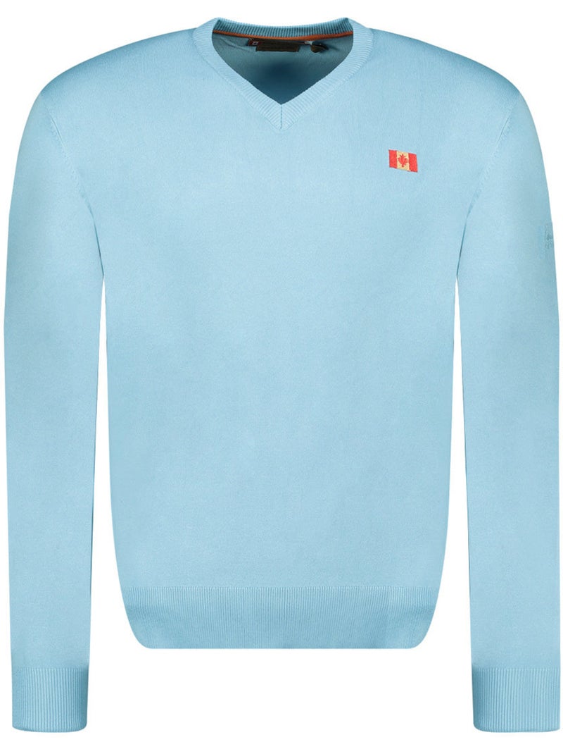 Camisola de gola em v felineak – canadian peak Azul-céu - Kiabi