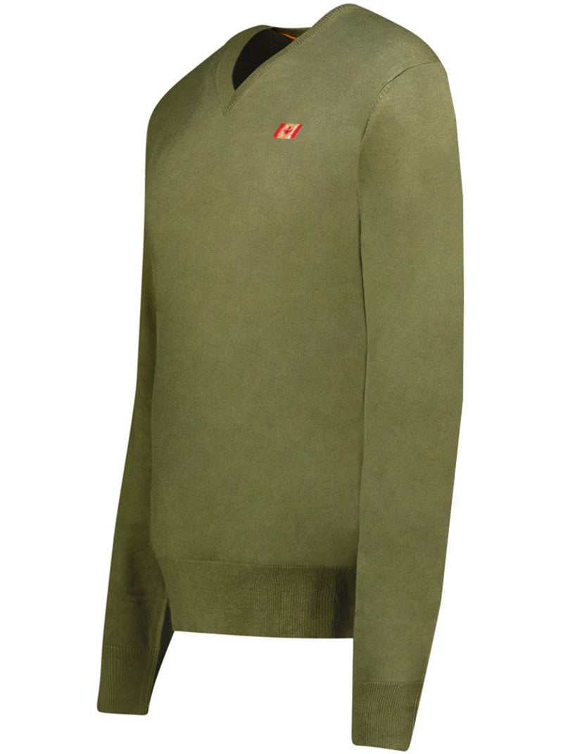 Camisola de gola em v felineak – canadian peak Verde oliva - Kiabi