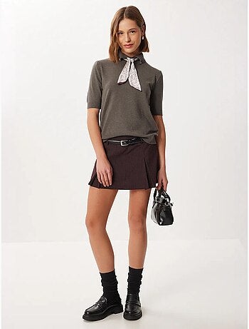 Camisola de gola polo com detalhe de cachecol istanbul