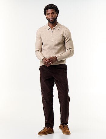 Camisola de gola polo com fecho
