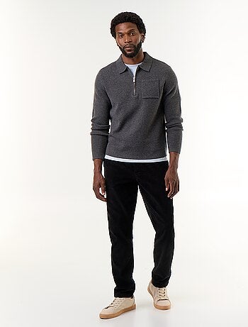 Camisola de gola polo com fecho