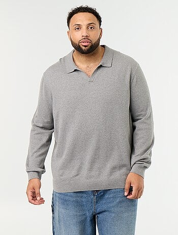 Camisola de gola polo de manga comprida