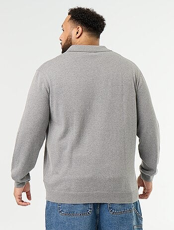 Camisola de gola polo de manga comprida