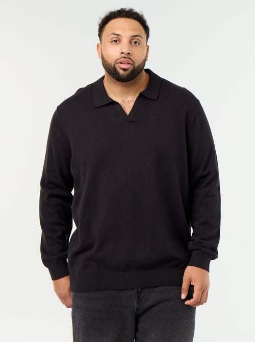 Camisola de gola polo de manga comprida - Kiabi