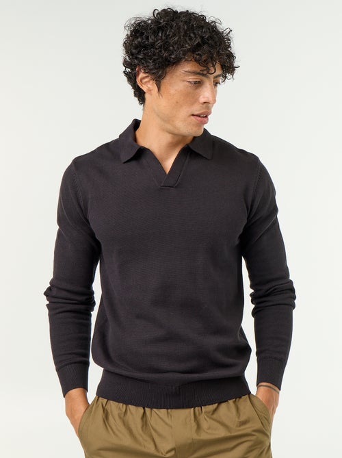 Camisola de gola polo de mangas compridas - Kiabi Camisola de gola polo de mangas compridas - Kiabi