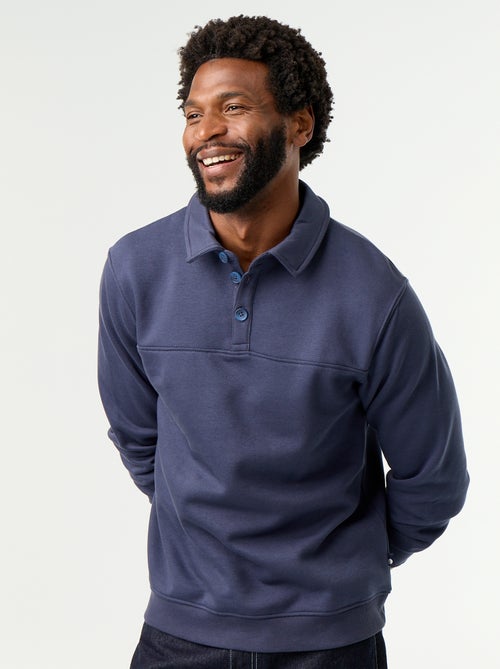 Camisola de gola polo em moletão - Kiabi Camisola de gola polo em moletão - Kiabi