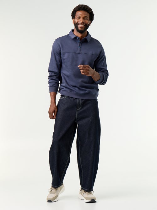 Camisola de gola polo em moletão - Kiabi Camisola de gola polo em moletão - Kiabi